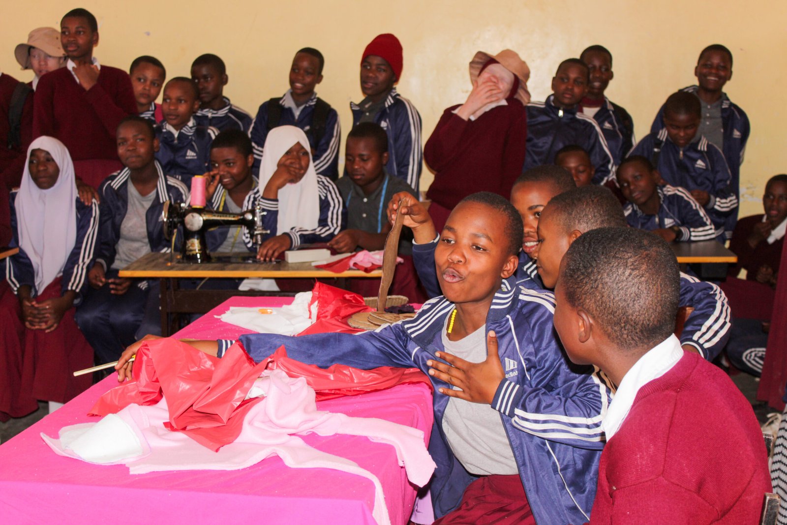 Girls participating in Safe Pad Lab workshop